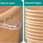 50 Pack Kraft Paper Bowls with Clear Lid, 25OZ Paper Salad Serving Bowls, Microwave Freezer Safe Meal Prep to Go Food Containers for BBQ, Gatherings and Parties - Image 6