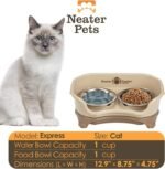 Neater Feeder Express for Cats - Mess Proof Pet Feeder with Stainless Steel Food & Water Bowls - Drip Proof, Non-Tip, and Non-Slip - Cappuccino - Image 4