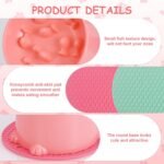 2-Pack Slow Feeder Cat Bowls, Raised Elevated Design with Anti-Slip Base & Ergonomic Neck Relief - Durable Plastic Pet Food Dishes (Pink & Green) - Image 4