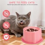 2-Pack Slow Feeder Cat Bowls, Raised Elevated Design with Anti-Slip Base & Ergonomic Neck Relief - Durable Plastic Pet Food Dishes (Pink & Green) - Image 7