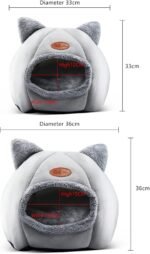 Warm Cat Bed Cat Cave with Removable Washable Cushioned Pillow Kitten Nest Cute Cat Head Shape House for Cats Puppy Small Dogs - Image 8