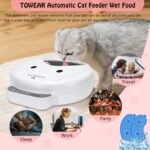 Automatic Cat Feeder Wet Food with Cooling, Pet Feeder with Digital Timer for Wet or Dry Pet Foor, 4 Food Compartments for 240ml Pet Food Each, with Twin Ice Packs for Food Freshness - Image 3