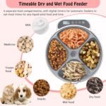 Automatic Cat Feeder Wet Food with Cooling, Pet Feeder with Digital Timer for Wet or Dry Pet Foor, 4 Food Compartments for 240ml Pet Food Each, with Twin Ice Packs for Food Freshness - Image 4
