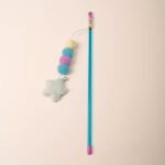 JJLFresheners 2 Pcs Cat Stick Toy, Elastic Rope Plush Ball Star Pendant Bite-Resistant Comfortable Grip Relieve Boredom Handmade Cat Teaser Wand, Pink - Image 6
