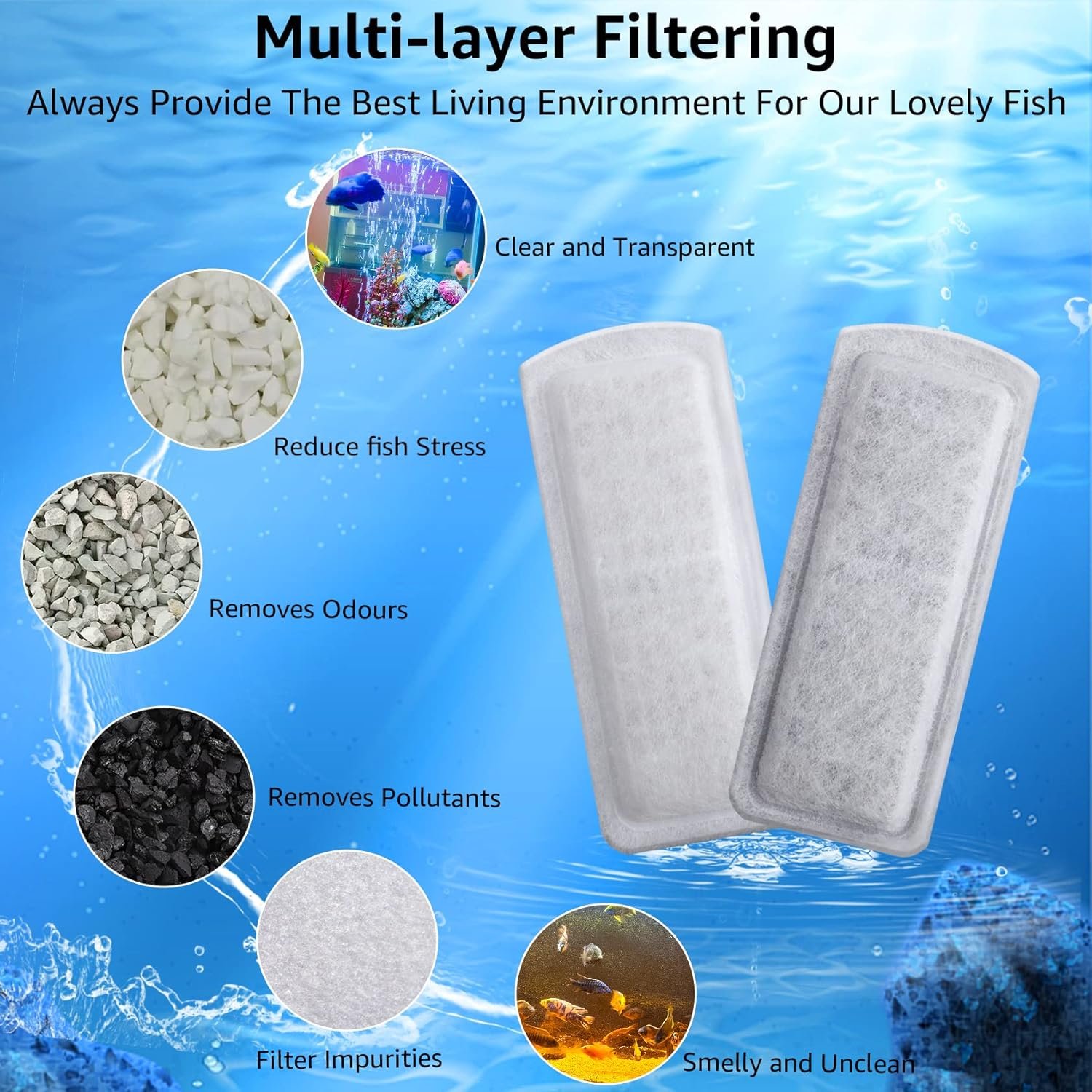 6/12 Pack Fish Tank Filter Cartridges for Marina Slim Filters S10/S15/S20 - Quadruple Filtration - Replacement Filter Cartridges for Marina Slim Filters - Image 6