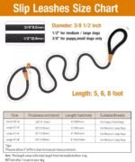 lynxking Slip Lead Dog Leash 6 FT x 1/2 inches Strong Heavy Duty Dog Rope Leash Braided Comfortable Handle for Small Medium Large Dogs - Image 7