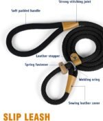 lynxking Slip Lead Dog Leash 6 FT x 1/2 inches Strong Heavy Duty Dog Rope Leash Braided Comfortable Handle for Small Medium Large Dogs - Image 8