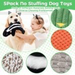 5 Pack Squeaky Dog Toys with Crinkle Paper, No Stuffing Dog Toy for Large Dogs, Safe Pet Toy for Small to Large Breed, Ideal for Puppy Gifts & Tug of War Toys - Image 6