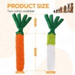 Dog Rope Toy, Cute Carrot Tug of War Dog Toy with Crinkle Paper Tags - Image 3