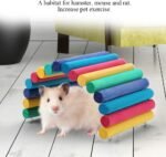 Hamster Bridge, Wooden Ladder Exercise Bridge Small Animal Ladder House Toy Reptile Chew Toy for Mice Mouse Rat Rodents Hamster Play - Image 3