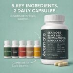 All-in-One Sea Moss 1000 mg with Black Seed Oil, Ashwagandha, Burdock Root & Turmeric (Per Serving: 2 Capsules) – Daily Wellness Supplement for Energy, Balance & Overall Vitality – Made in Canada - Image 3