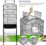 Yaheetech Play Open Top Bird Cage for Cockatiel Quaker Parrot Sun Parakeet Green Cheek Conure Finch Budgie Lovebird Parrotlet Canary Pet Bird Cage with Stand, Black - Image 5