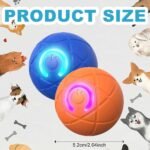 2 Automatic Moving Ball Toy for Cats and Dogs – Intelligent Indoor Pet Toy Dispels Boredom and Entertains with Light – USB Charging – Fun Present for Kitten and Puppy (Blue&Orange) - Image 3