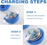 2 Automatic Moving Ball Toy for Cats and Dogs – Intelligent Indoor Pet Toy Dispels Boredom and Entertains with Light – USB Charging – Fun Present for Kitten and Puppy (Blue&Orange) - Image 4