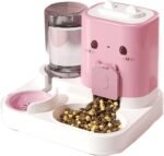Automatic Pet Feeder for Dogs & Cats, 2-in-1 Auto Pet Feeder with Water Dispenser - Cute Detachable Food & Water Station for Puppy, Cat Feeding Bowl for Small Animals (Pink) - Image 5