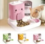 Automatic Pet Feeder for Dogs & Cats, 2-in-1 Auto Pet Feeder with Water Dispenser - Cute Detachable Food & Water Station for Puppy, Cat Feeding Bowl for Small Animals (Pink) - Image 10