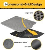 Conlun Cat Litter Mat Trapper, 58x42cm Honeycomb Double Layer Tapis Litiere Chat, Urine & Waterproof Litter Box Mat, Easy to Clean Non-Slip Kitty Matt for Floor, Grey - Image 3