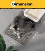 Conlun Cat Litter Mat Trapper, 58x42cm Honeycomb Double Layer Tapis Litiere Chat, Urine & Waterproof Litter Box Mat, Easy to Clean Non-Slip Kitty Matt for Floor, Grey - Image 6