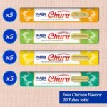 INABA Churu Cat Treats, Grain-Free, Lickable, Squeezable Creamy Purée Cat Treat/Topper Tuna + Chicken Variety Box (20 Tubes Each) - Image 8