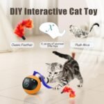 Migipaws Interactive Cat Ball Toy Set, Fun Tracker, Automatic Moving Chase Ball with Fluffy Tail, A Small Mice, Rechargeable (Orange) - Image 4