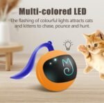 Migipaws Interactive Cat Ball Toy Set, Fun Tracker, Automatic Moving Chase Ball with Fluffy Tail, A Small Mice, Rechargeable (Orange) - Image 8