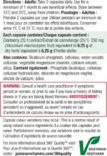 Jamieson Cranberry 250 mg Capsules, One Per Day, Provides UTI Protection. Vegetarian, Non-GMO, Gluten-Free, No Artificial Colours, Flavours, 100 Count, Proudly Canadian - Image 7