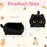 Mewaii Black Cat Plush, Cute Cat Plushies Toy, Soft Kitten Plushie Cuddle Pillow, Anime Plushie Doll, Cute Stuff Toys Gift for Girls, Boys and Males (8 Inch) - Image 5