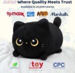 Mewaii Black Cat Plush, Cute Cat Plushies Toy, Soft Kitten Plushie Cuddle Pillow, Anime Plushie Doll, Cute Stuff Toys Gift for Girls, Boys and Males (8 Inch) - Image 8