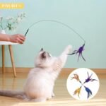 12 Pcs Cat Feather Toys, Cat Wand Attachments Cat Wands Replacement with Bell, Cats Toy Refills Feather Teaser Cats Toy Interactive Wand Toy for Playing Catcher and Exercising - Image 5