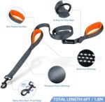 PuppyDoggy Dog Leash for Large Medium Dogs 6Ft x 1" Reflective Stitching Large Leash with 2 Traffic Padded Handles Dog Lead Rope for Running Walking Training (Pink 1 Pack) - Image 3