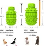 PIFFZEDO Natural Rubber Dog Toy for Medium Breed Aggressive Chewer Super Power Dog Chew Toys Squeaky Dog Birthday Toy Dog Toothbrush Interactive Tough Durable Dog Toys(Green,Medium) - Image 3