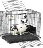 MidWest Homes for Pets Wabbitat Folding Rabbit Cage, 64cm x 47cm x 52cm, Includes 1.27cm per Square Floor Grid and Removable Plastic Tray, Black, Model 151 - Image 5