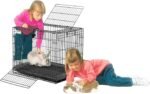MidWest Homes for Pets Wabbitat Folding Rabbit Cage, 64cm x 47cm x 52cm, Includes 1.27cm per Square Floor Grid and Removable Plastic Tray, Black, Model 151 - Image 7