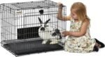 MidWest Homes for Pets Wabbitat Folding Rabbit Cage, 64cm x 47cm x 52cm, Includes 1.27cm per Square Floor Grid and Removable Plastic Tray, Black, Model 151 - Image 8