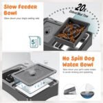 Decflow 3-in-1 Elevated Dog Bowls, 4 Height Adjustable Raised with Stainless Steel, Slow Feeder, No Spill Water Bowl, DIY Stickers Foldable Pet Bowl for Medium Large Dogs - Image 6