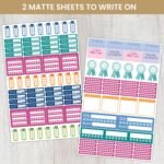 bloom daily planners Health Wellness and Fitness Planner Stickers - Variety Sticker Pack - Six Sticker Sheets Per Pack! - Image 4