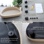 Cat Scratcher Bed, 19.7" Wide Large Cat Sofa with Scratching Pad for Indoor Cats, Flat Scratching Couch for All Seasons, Beige Color - Image 9