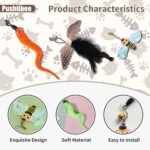 12Pcs Cat Wand Attachments, Multicolor Cat Toy Wand Refills with Bell, Various Styles Toys Cat Wand Replacement Feather Cat Toy Refills Cat Wand Replacement Refill for Indoors Playing - Image 4