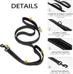 Dog Leash for Medium to Large Dogs with Two Padded Handles 5FT/6FT, Double Handle Dog Leash, Reflective Training Lead, Durable Traffic Leashes(5FT,Black) - Image 4