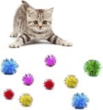 CRMADA Cat Toys Balls Sparkle Pom Pom Fuzzy Balls for Cats 20 Pack - Image 3