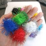 CRMADA Cat Toys Balls Sparkle Pom Pom Fuzzy Balls for Cats 20 Pack - Image 5