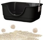 Open Litter Box with Scoop for Small and Large Cats. Cat Crib. Cat Litter Container. Box of, Black - Image 6