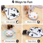ORSDA Cat Toys Rechargeable, 4 in 1 Interactive Cat Toy, Hide and Seek, Whack a Mole, Magic Wand, Chasing Feather, with 4 Replacements - Image 3