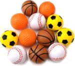 Chiwava 12 Pack 1.6 Inch Soft Rubber Foam Cat Toy Ball Sponge Sport Balls Kitten Interactive Toy Assorted Color - Image 3