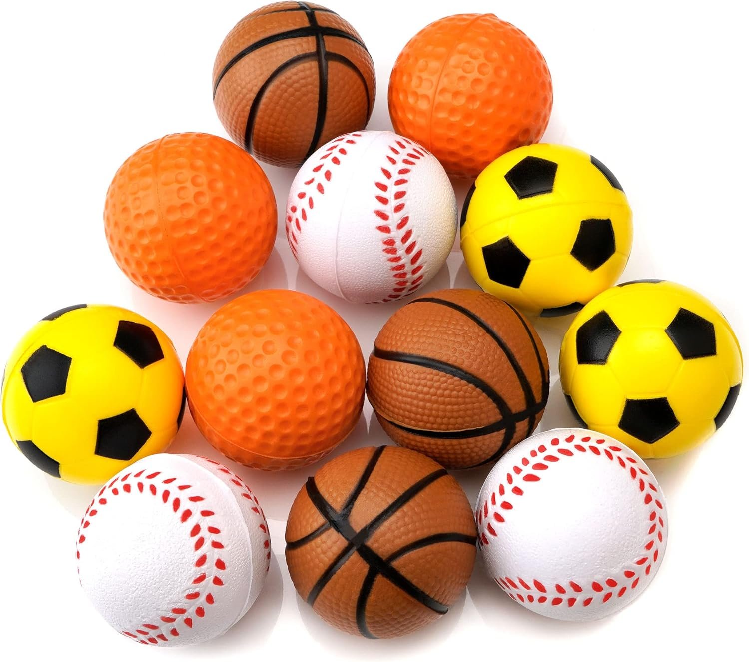 Chiwava 12 Pack 1.6 Inch Soft Rubber Foam Cat Toy Ball Sponge Sport Balls Kitten Interactive Toy Assorted Color - Image 3