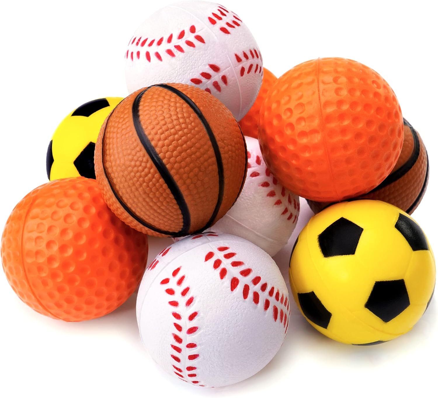 Chiwava 12 Pack 1.6 Inch Soft Rubber Foam Cat Toy Ball Sponge Sport Balls Kitten Interactive Toy Assorted Color - Image 9
