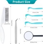 6 Pcs Tick Remover Tool Kit Painlessly Tick Removal Hooks（S M L）＆ Stainless Steel Tweezers ＆ Anti-Flea Lice Comb ＆ Magnifying Glass for Dogs Cats and Humans Lyme Prevention - Image 6