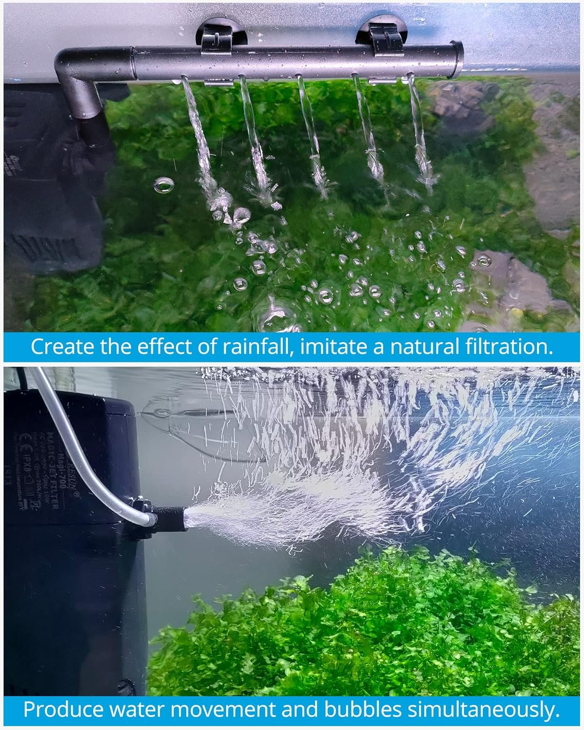 NICREW Aquarium Internal Filter, Submersible Power Filter with Multiple Function, Aeration System with Sponge Filter for Fish Tanks 10-20 Gallon, 100 GPH, 7W - Image 5