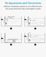 NICREW Aquarium Internal Filter, Submersible Power Filter with Multiple Function, Aeration System with Sponge Filter for Fish Tanks 10-20 Gallon, 100 GPH, 7W - Image 8