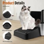 Cat Litter Box Ramp, Cat Litter Box Step Mat with Filter Function, Cats Litters Catcher for Self-Cleaning Boxes, Pet Pedal Stool Ideal for Kitten & Elderly Cats (Black) - Image 4